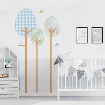 Adesivo de Parede Floral Infantil - ÁRVORE FOFURA AZUL